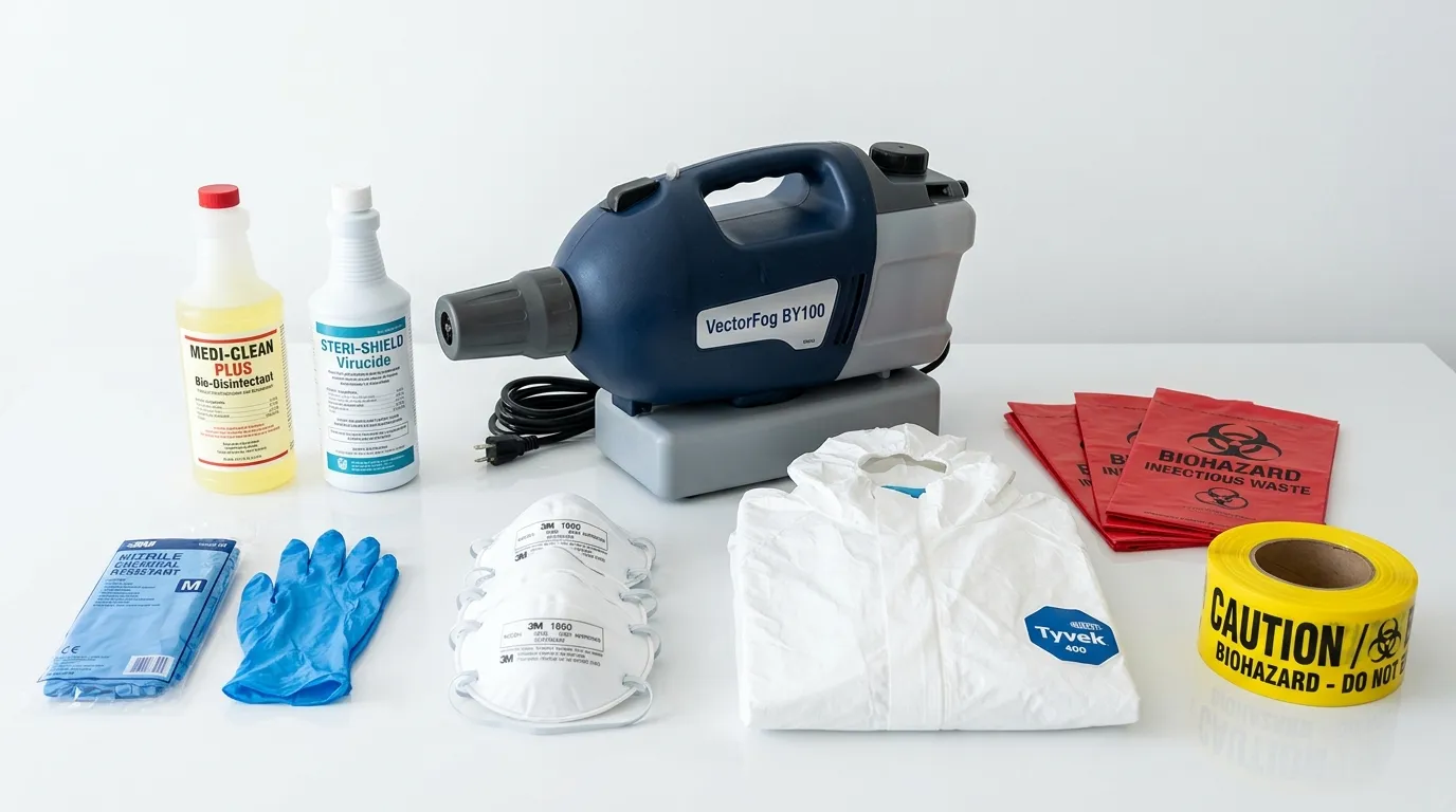 Professional biohazard remediation crew working in Carlsbad